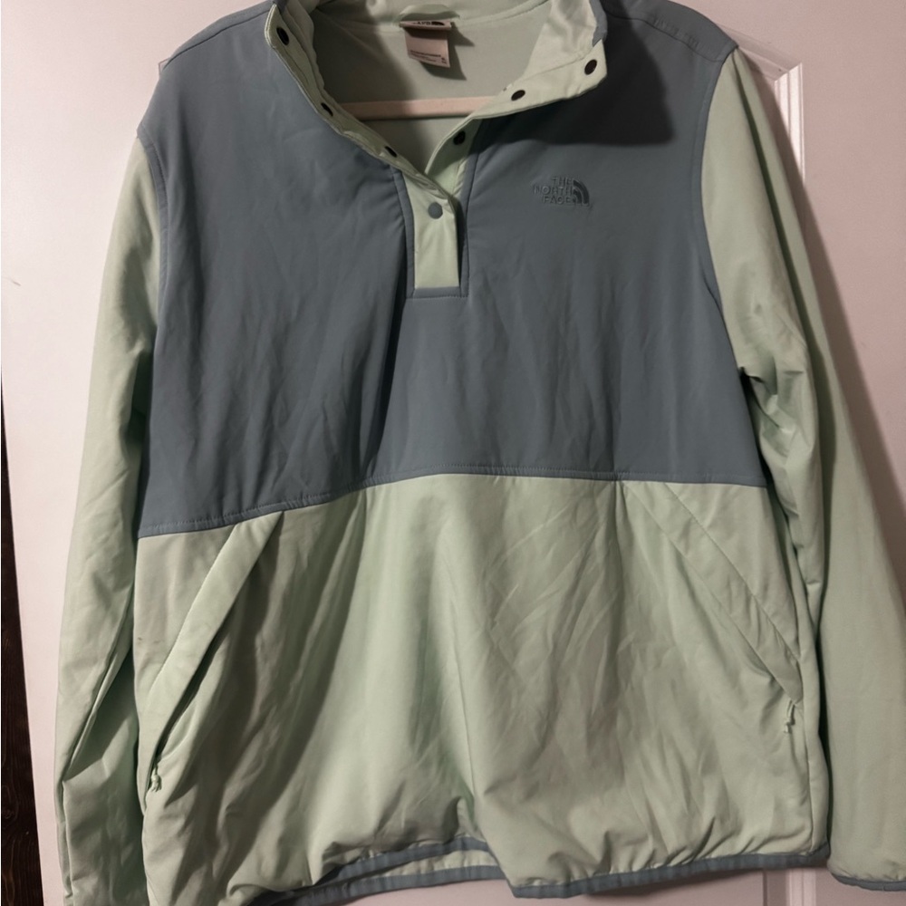 The North Face Mint and Gray Pullover